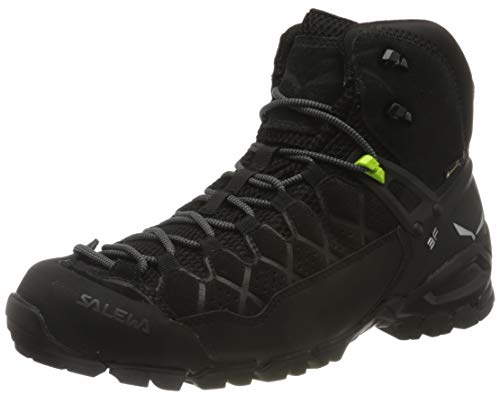 Salewa MS Alp Trainer Mid Gore-TEX Herren Trekking- & Wanderstiefel, Schwarz (Black/Black), 41 EU von Salewa