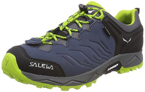 Salewa JR Mountain Trainer Waterproof Unisex-Kinder Trekking- & Wanderstiefel, Blau (Dark Denim/Cactus), 33 EU von Salewa