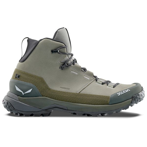 Salewa - Puez Leather Mid PTX - Wanderschuhe Gr 6 grau/oliv von Salewa