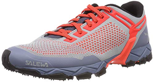 Salewa WS Lite Train Knitted Damen Traillaufschuhe, Blau (Blue Fog/Fluo Coral), 35 EU von Salewa