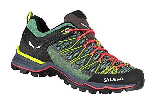 Salewa WS Mountain Trainer Lite Gore-TEX Damen Trekking- & Wanderstiefel, Grün (Feld Green/Fluo Coral), 42 EU von Salewa