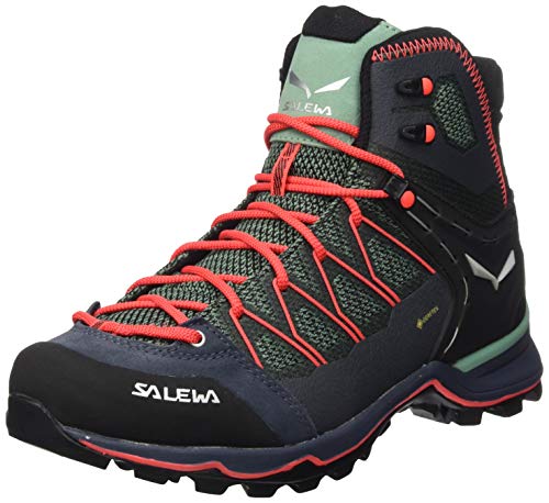 Salewa WS Mountain Trainer Lite Mid Gore-TEX Damen Trekking- & Wanderstiefel, Grün (Feld Green/Fluo Coral), 38 EU von Salewa