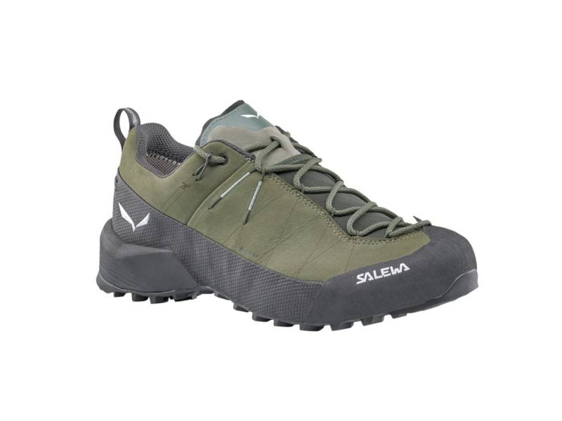 Salewa Wildfire Leather 2 GTX (Zustieg, Nubukleder, wasserdicht) grün/schwarz Wanderschuh von Salewa