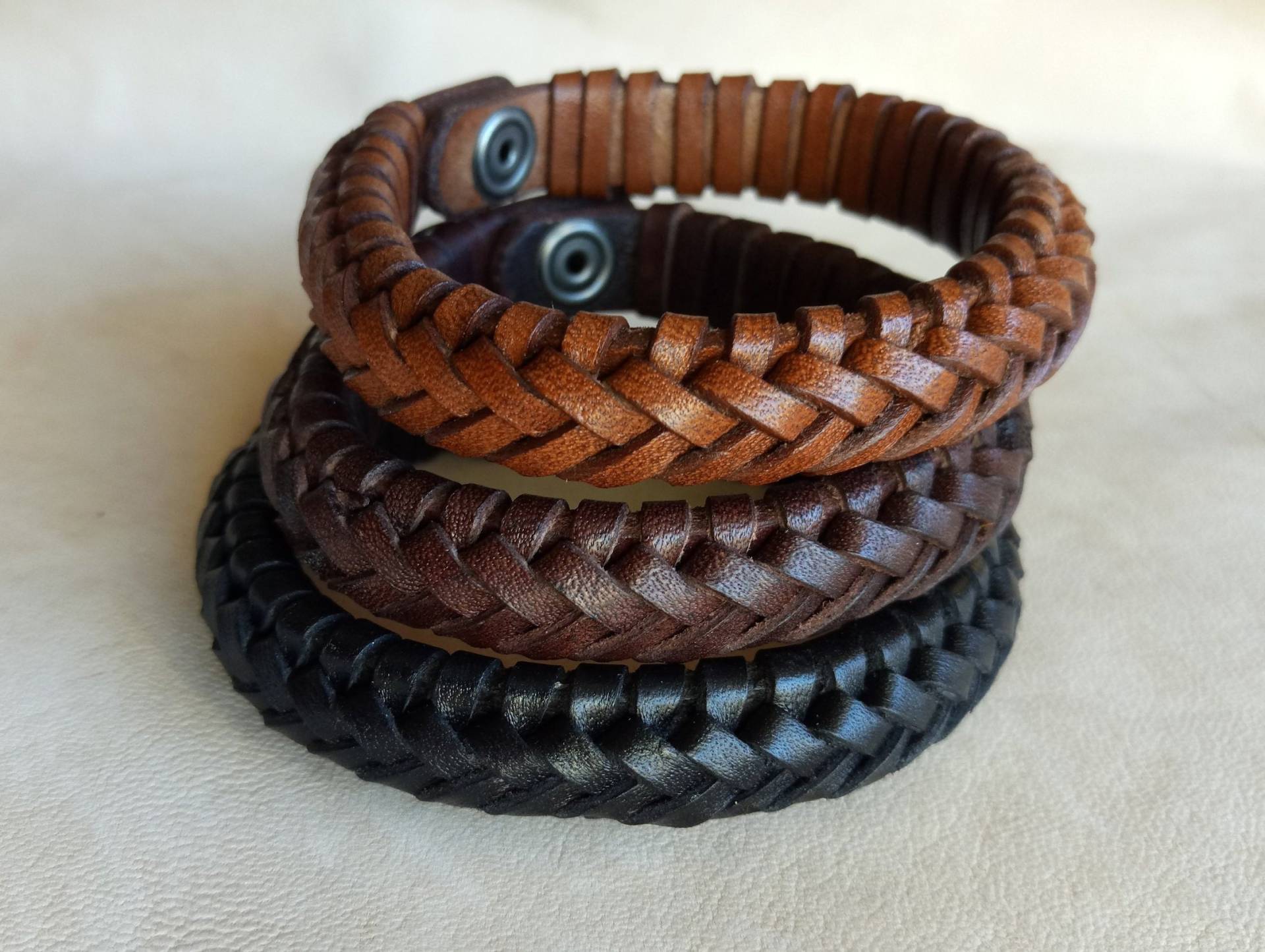 Hand Geflochtenes Lederarmband Manschette Für Männer Und Frauen, Personalisiertes Hand Geflochtenes Lederarmband Manschette Für Männer Und Frauen, Personalisiertes von SaliCraftProducts