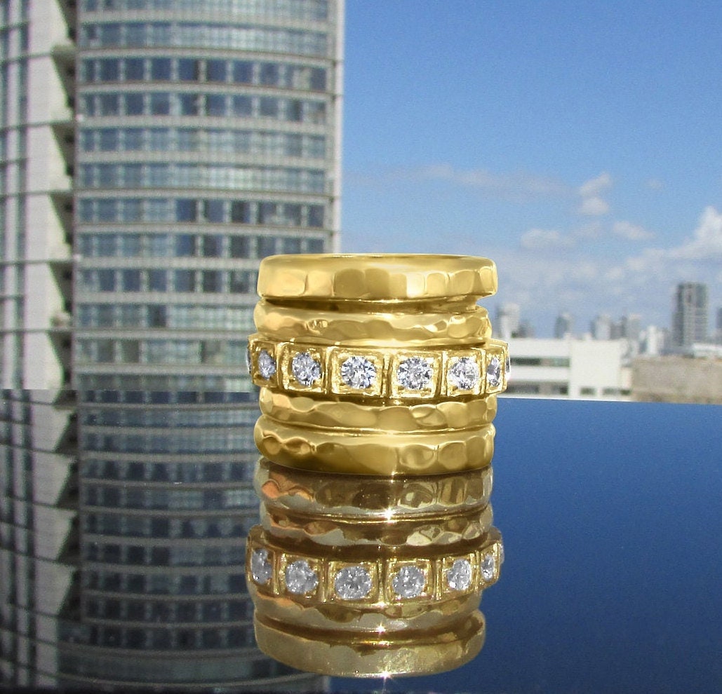Meditation Ring Für Frauen Spinner 14K Gelbgold Und Diamant Angst Fidget Stimmung Meditation Ring Für Frauen Spinner 14K Gelbgold Und Diamant Angst Fidget Stimmung von SaliJewelry