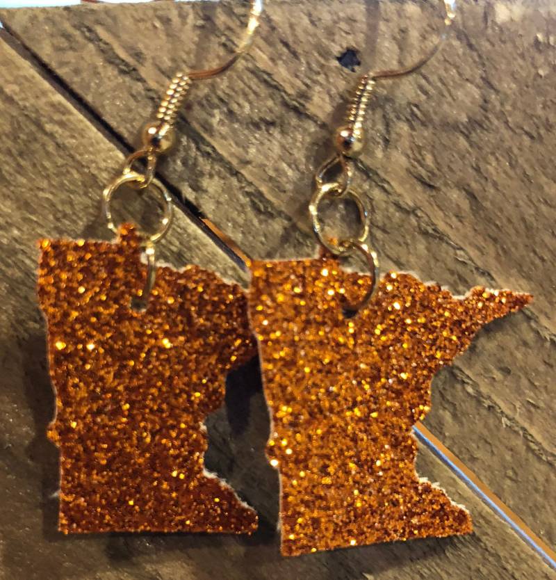 Mn Golden Gophers Glitzernden Umriss Ohrringe Mn Golden Gophers Glitzernden Umriss Ohrringe von SallieLoon