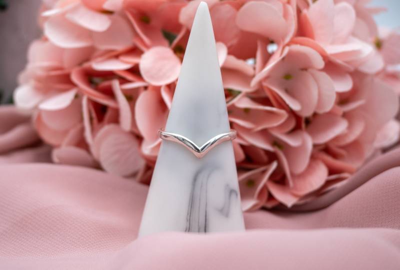 Silber Ring Wishbone Größe Q von HideandGrace