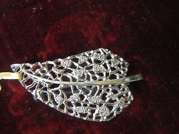 Ungewöhnliche Vintage Stirling Silber Blatt Brosche/Pin von SallySales