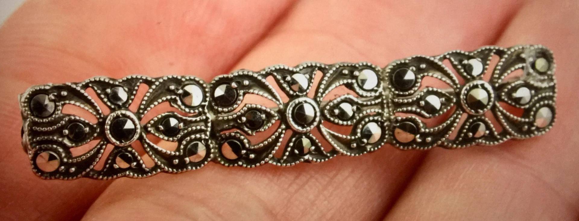 Vintage Stirling Silber Und Markasiten Brosche - 1960's von SallySales