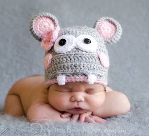 Gehäkelte Nilpferd Babymütze... Foto Baby Mütze... Häkeln Entzückenden Flusspferd-Baby-Foto-stütze von SallysCrossStitch