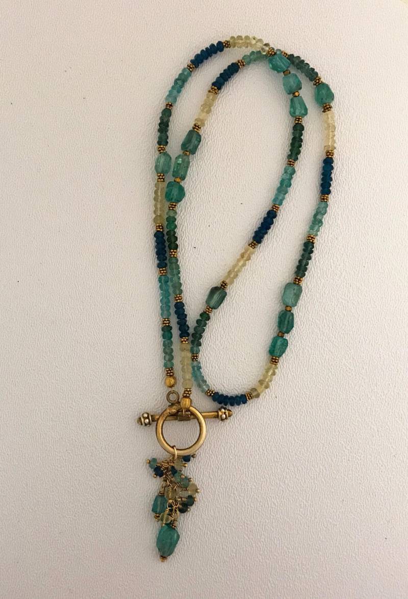Apatit Und Aquamarin Lariat-Halskette von SalmonRiverJewelry