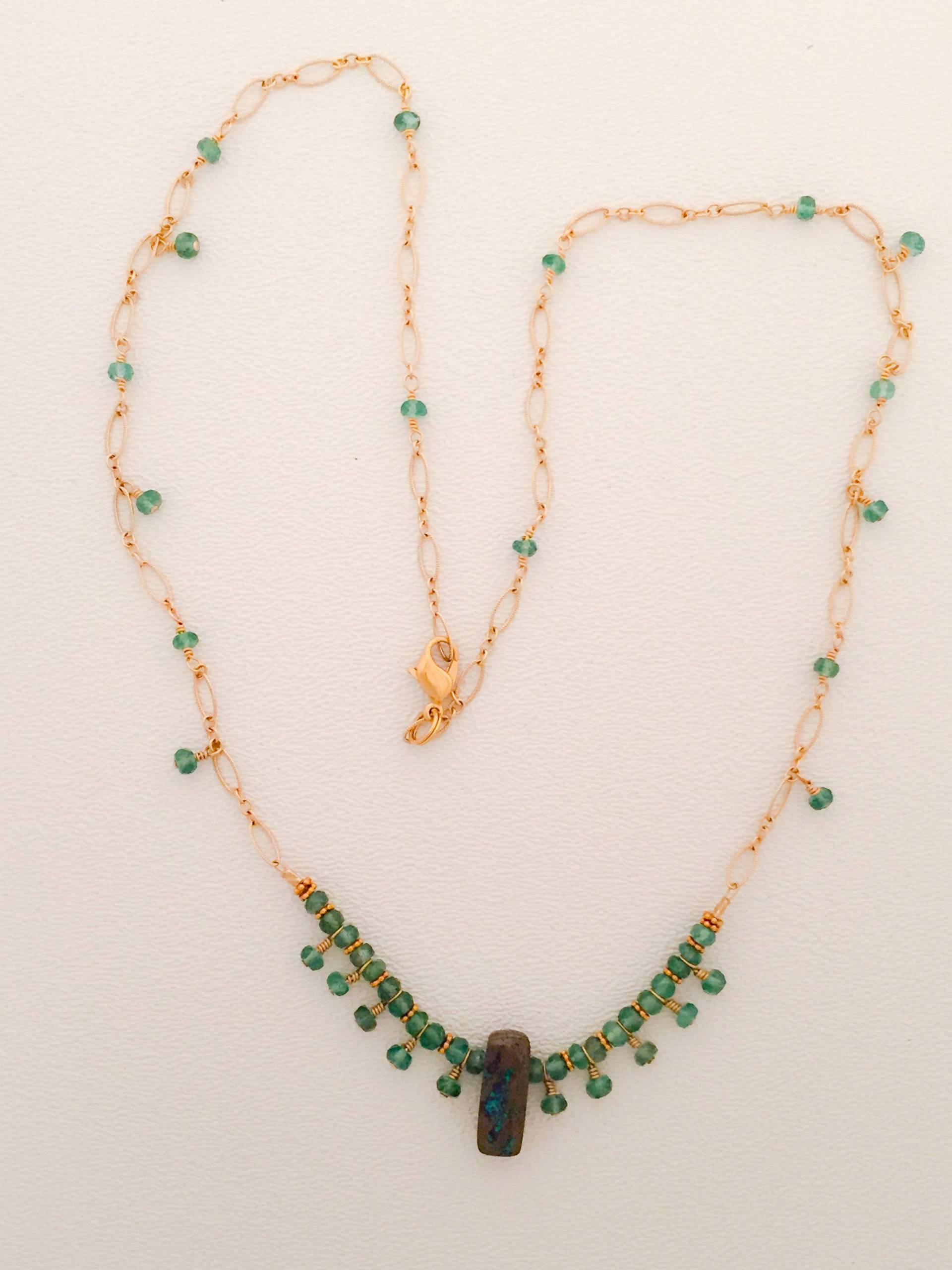 Boulder Opal Und Chrom Diopsid Neckace von SalmonRiverJewelry