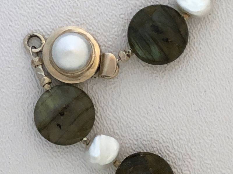 Labradorit Und Perlenkette von SalmonRiverJewelry