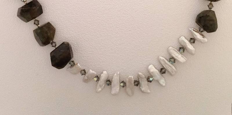 Labradorit Und Süßwasser Perlenkette von SalmonRiverJewelry