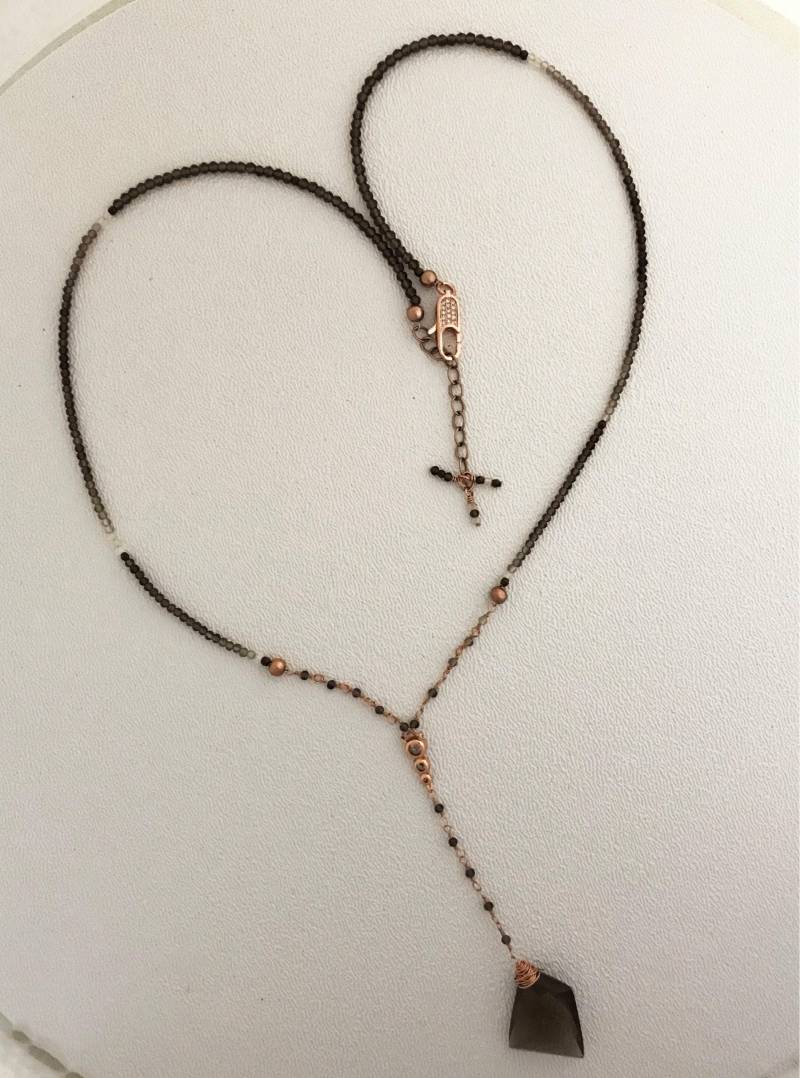 Rauchquarz Y-Kette Mit Rose Gold von SalmonRiverJewelry