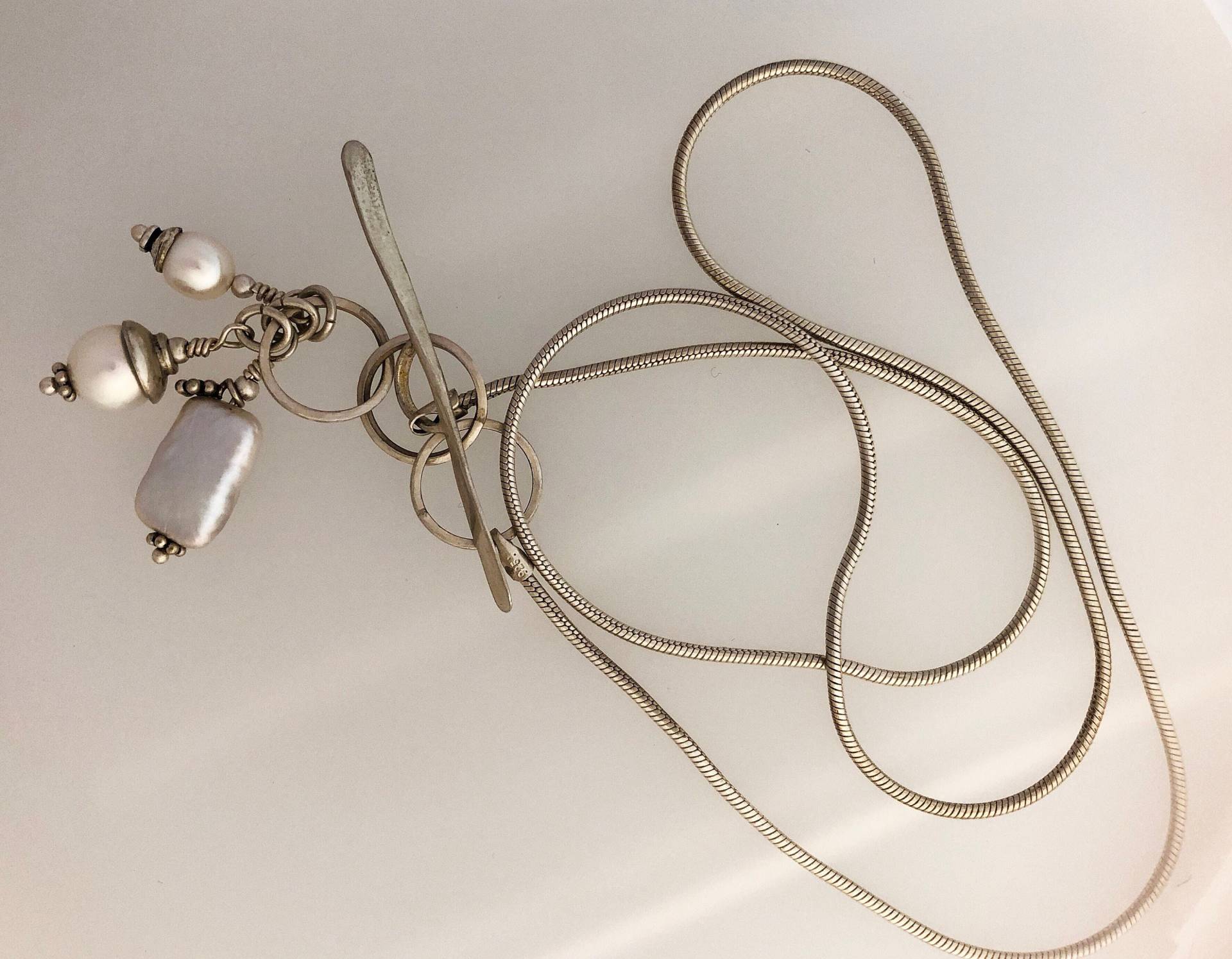 sterling Silber-Lasso-Kette Mit Süßwasserperlen von SalmonRiverJewelry