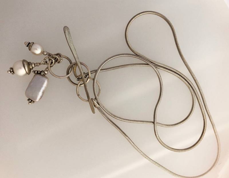 sterling Silber-Lasso-Kette Mit Süßwasserperlen von SalmonRiverJewelry