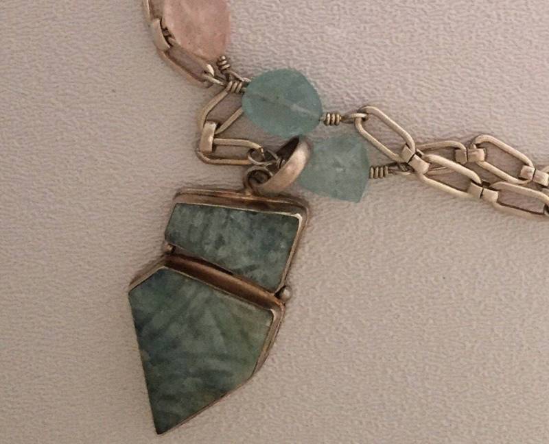 sterling Silberkette Mit Aquamarin von SalmonRiverJewelry