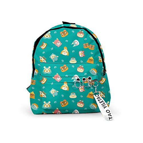 SalmophC Animal Crossing Rucksack Schultasche 3D-Druck Leichter Reiserucksack Große Kapazität Schultasche Laptop Reisetasche für Teenager Boy Girl von SalmophC