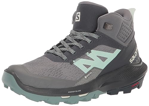 SALOMON Damen Schuhe Outpulse Mid GTX W Qush/Ebon Sneaker, Ebony Quiet Shade Ebony, 38 EU von Salomon