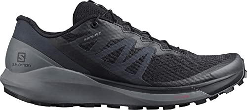 Salomon Sense Ride 4 Herren Trail Running Schuhe, Reaktives Laufverhalten, Fußhalt und Schutz, Grip in jedem Gelände, Black, 45 1/3 von Salomon