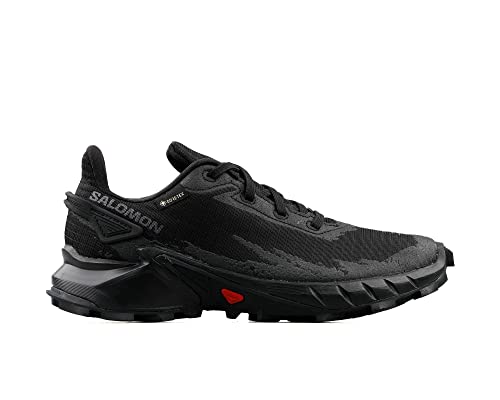 Salomon Alphacross 4 Gore-Tex Damen Trail Running Schuhe, Starker Grip, Wasserdichter Allwetterschutz, Dauerhafter Komfort, Black, 40 2/3 von Salomon