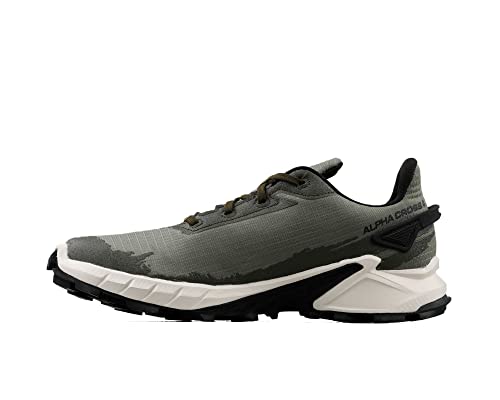 Salomon Alphacross 4 Gore-Tex Herren Trailrunning-Schuhe, Starker Grip, Wasserdichter Allwetterschutz, Dauerhafter Komfort, Deep Lichen Green, 44 2/3 von Salomon