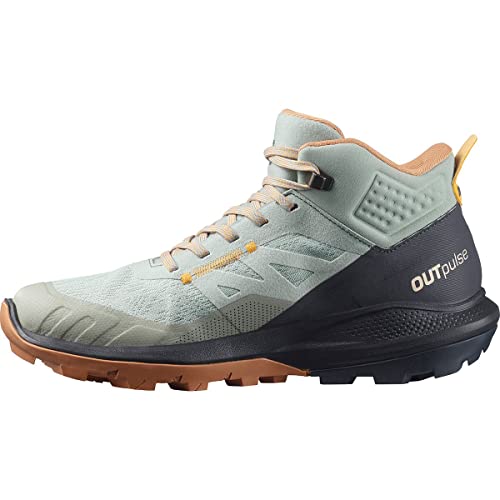 Salomon Damen Outpulse Mid Gore-tex Hiking Boots for Women Traillaufschuh, Schmiedeeisen Ebenholz Blazing Orange, 41 1/3 EU von Salomon