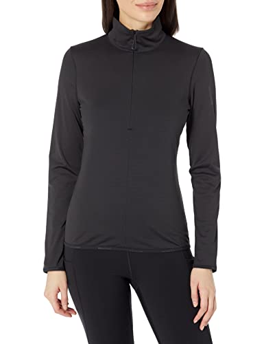 Salomon Damen Outrack Mid Zip Henley-Hemd, tiefschwarz, Groß von Salomon