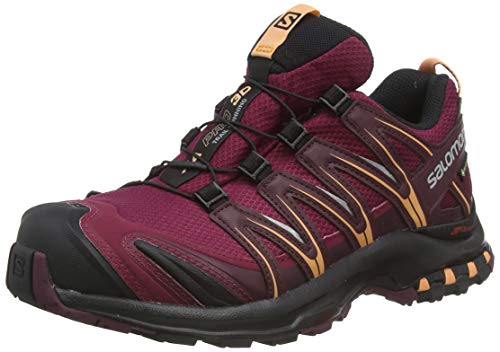 Salomon XA Pro 3D Gore-Tex Damen Trail Running Wasserdichte Schuhe, Stabilität, Grip, Dauerhafter Schutz, Rhododendron, 40 2/3 von Salomon