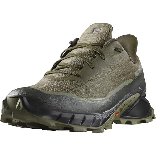 Salomon Alphacross 5 Gore-Tex Wasserdichte Herren Trail-Laufschuhe,Starker Grip,Wasser- und Wetterschutz,Olive Night,41 ⅓ von Salomon