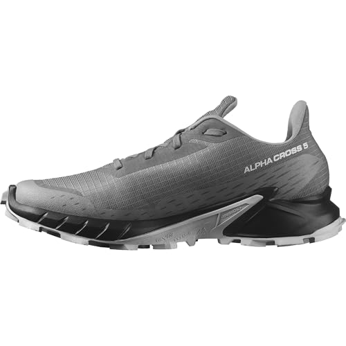 Salomon Alphacross 5 Herren Trail-Laufschuhe, Outdoor-bereit, Anhaltender Komfort, Vielseitige Performance, Pewter, 40 von Salomon