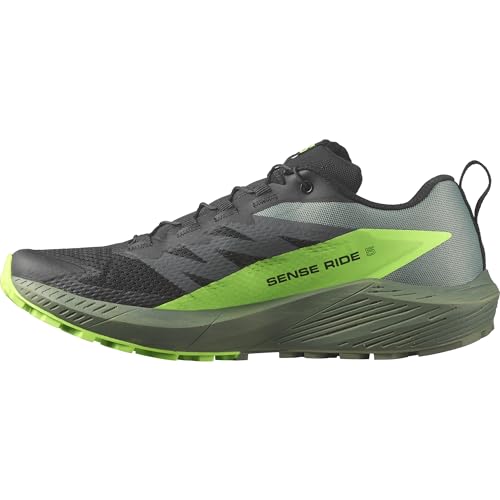 Salomon Herren Sense Ride Traillaufschuhe, Black Laurel Wreath Green Gecko, 41 1/3 EU von Salomon