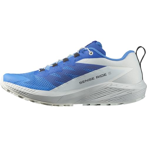 Salomon Herren Sense Ride Traillaufschuhe, Sense Ride 5 Ibiza Blue Lapis Blue White, 41 1/3 EU von Salomon