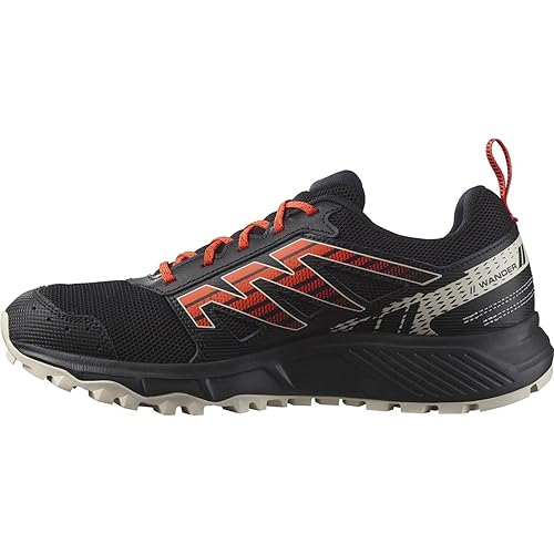 Salomon Wander Herren Trailrunningschuhe, Outdoor-bereit, Komfort durch Dämpfung, Sicherer Fußhalt, Black, 40 2/3 von Salomon