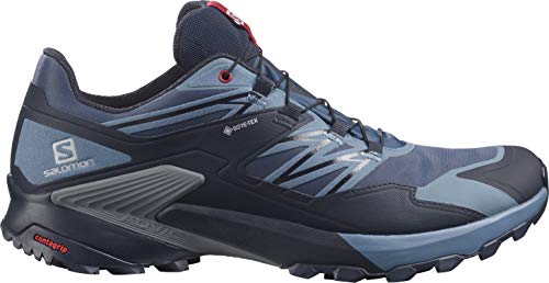 SALOMON Herren Wings Gore Tex Trekking-& Wanderstiefel, Mehrfarbig (Dark Denim Night Sky Chili Pepper), 42 2/3 EU von Salomon