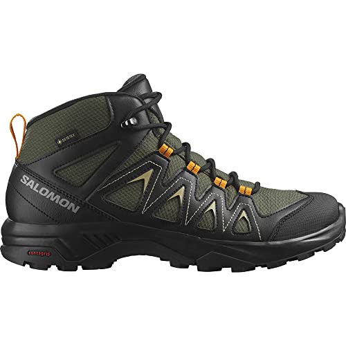 Salomon X Braze Mid Gore-Tex Herren Wander Wasserdichte Schuhe, Hiking-Basics, Sportliches Design, Vielseitiger Einsatz, Olive Night, 40 2/3 von Salomon