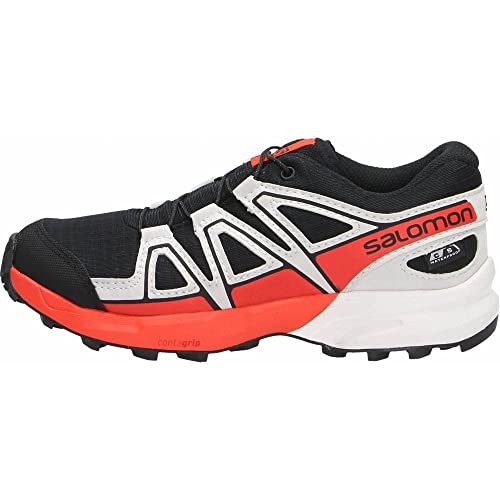 Salomon Speedcross Climasalomon™ Waterproof (wasserdicht) Junior Kinder Trailrunning-Schuhe, Schwarz (Black/Lunar Rock/Cherry Tomato), 32 EU von Salomon