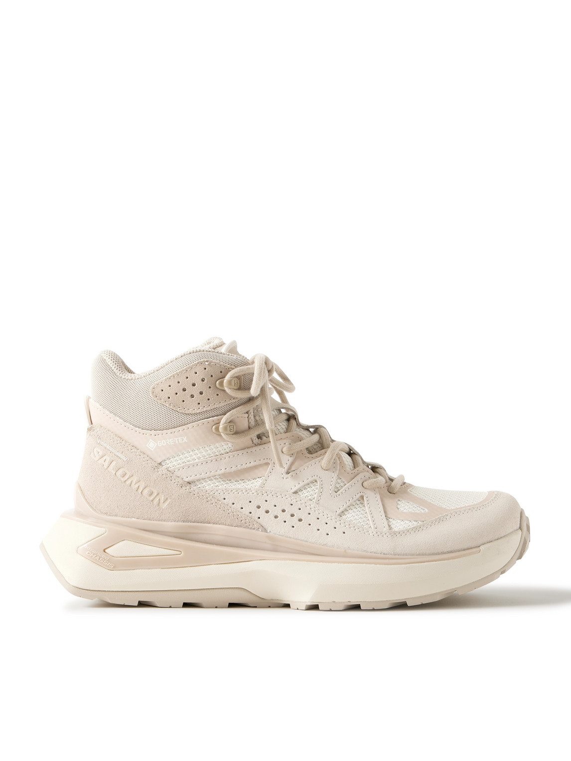 Salomon - Odyssey ELMT GTX Suede-Trimmed GORE-TEX Mesh Sneakers - Men - White - UK 8 von Salomon