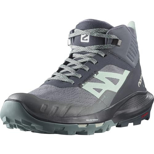 Salomon Out Oulse Mid GTX W Sportschuhe Damen Wanderschuhe Grau Freizeit, Schuhgröße:EUR 41.5 | UK 7.5 von Salomon