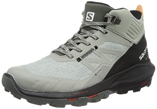 Salomon Outpulse Mid Gore-tex Wanderstiefel für Herren Kletterschuh, Schmiedeeisen, Schwarz, leuchtendes Orange, 43 1/3 EU von Salomon