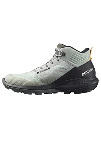 Salomon Outpulse Mid Gore-tex Wanderstiefel für Herren Kletterschuh, Schmiedeeisen/Schwarz/Orange, 44 EU von Salomon