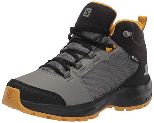 Salomon Outward Climasalomon™ Waterproof (wasserdicht) Kinder Trekking- & Wanderschuhe, Grau (Castor Gray/Black/Arrowwood), 38 EU von Salomon