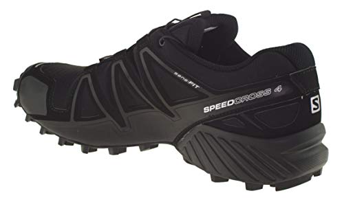 Salomon Speedcross 4 Herren Trailrunning-Schuhe, Aggressiver Grip, Präziser Fußhalt, Leichtgewichtiger Schutz, Black, 46 2/3 von Salomon