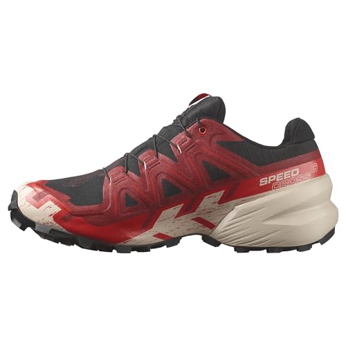 Salomon Speedcross 6, Sneaker für Herren, Schwarz / Rot (Dalhia Mohn Red), 48 EU von Salomon