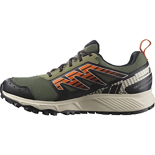 Salomon Wander Gore-Tex Herren Trail Running Wasserdichte Schuhe, Outdoor-bereit, Komfort durch Dämpfung, Sicherer Fußhalt, Deep Lichen Green, 45 1/3 von Salomon