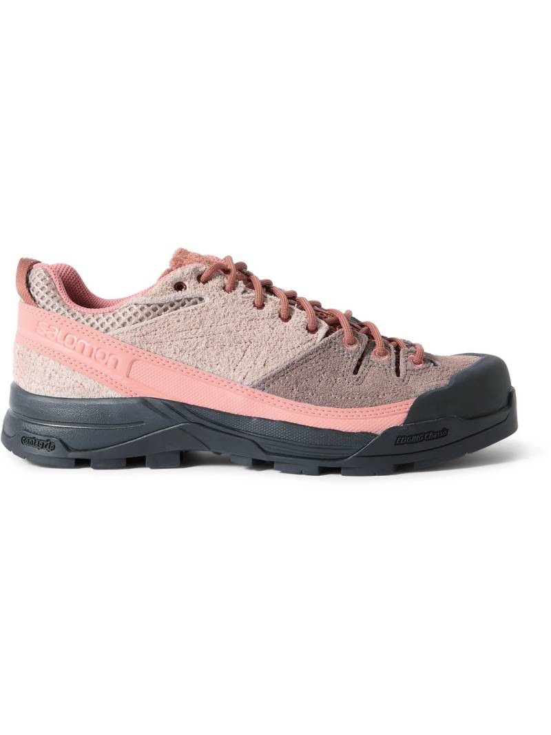 Salomon - X-ALP Rubber and Mesh-Trimmed Suede Sneakers - Men - Pink - UK 7 von Salomon