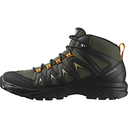 Salomon X Braze Mid Gore-Tex Herren Wander Wasserdichte Schuhe, Hiking-Basics, Sportliches Design, Vielseitiger Einsatz, Olive Night, 40 2/3 von Salomon