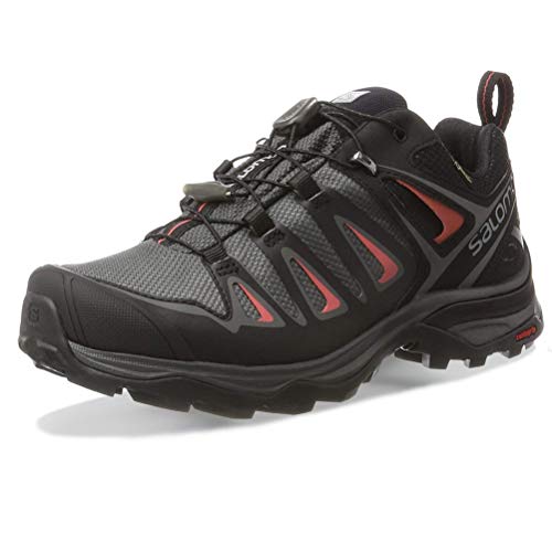 Salomon X Ultra 3 Gore-Tex (wasserdicht) Damen Trekking- & Wanderschuhe, Grau (Magnet/Black/Mineral Red), 39 1/3 EU von Salomon