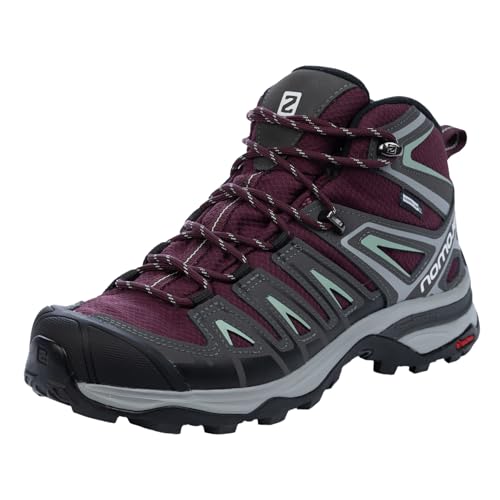 Salomon X Ultra Pioneer Mid ClimaSalomon Waterproof Damen Wanderschuhe, Alle Wetterbedingungen, Sicherer Fußhalt, Stabil und gedämpft, Wine Tasting, 42 von Salomon